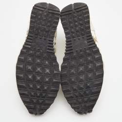 Pre Owned Valentino Two Tone Canvas and Leather Camustars Rockrunner Sneakers Size 39