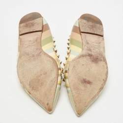 Pre Owned Valentino Multicolor Leather Rockstud Native Couture 1975 Ballet Flats Size 39