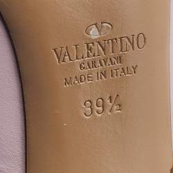 Pre Owned Valentino Two Tone Leather Rockstud Ankle Strap Pumps Size 39.5