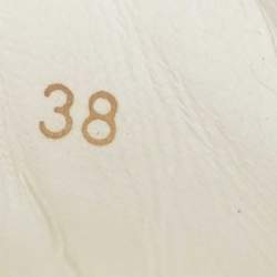 Pre Owned Valentino White Leather Rockstud Low Top Sneakers Size 38