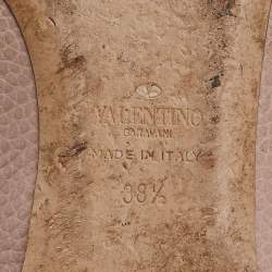 Pre Owned Valentino Pink Leather Rockstud Ballet Flats Size 38.5