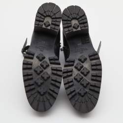 Pre Owned Valentino Black Leather Ankle Boots Size 38