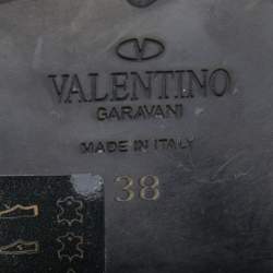 Pre Owned Valentino Black Leather Ankle Boots Size 38