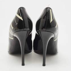 Pre Owned Valentino Black Patent Leather VLTN Pumps Size 38