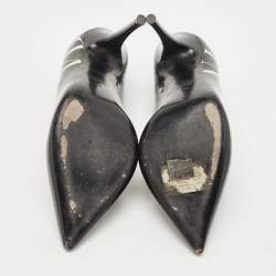 Pre Owned Valentino Black Patent Leather VLTN Pumps Size 38