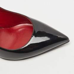 Pre Owned Valentino Black Patent Leather VLTN Pumps Size 38