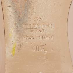 Pre Owned Valentino Beige Patent Leather Rockstud Ballet Flats Size 40.5