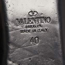 Pre Owned Valentino Dusty Pink Leather Roman Stud Flats Size 40