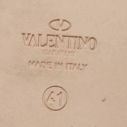 Pre Owned Valentino Black Lace and Leather Butterfly Espadrille Flats Size 41