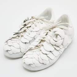 Pre Owned حذاء رياضي فالنتينو أتيليه 03 روز أديشن جلد أبيض مقاس 37