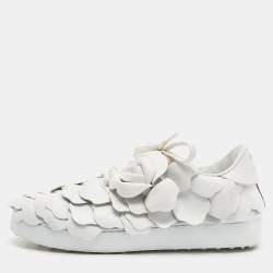 Pre Owned حذاء رياضي فالنتينو أتيليه 03 روز أديشن جلد أبيض مقاس 37