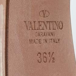 Pre Owned Valentino Dusty Pink Patent Leather Tan-Go Platform Pumps Size 36.5
