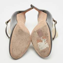 Pre Owned Valentino Black Velvet and Patent Leather T Strap Pumps Size 38