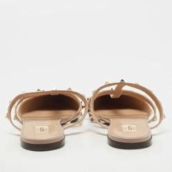 Pre Owned Valentino Burgundy Patent Leather Rockstud Mules Size 39