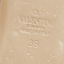 Pre Owned Valentino Burgundy Patent Leather Rockstud Mules Size 39