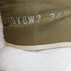 Pre Owned Valentino Beige Suede, Leather and Mesh Low Top Sneakers Size 36.5