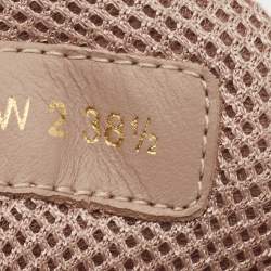 Pre Owned Valentino Rose Gold Leather Bounce Sneakers Size 38.5