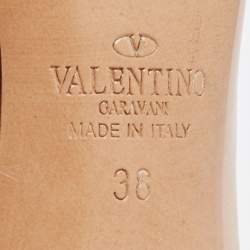 Pre Owned Valentino Beige Leather Love Latch Pumps Size 38