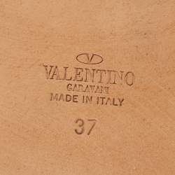 Valentino Grey Velvet Ankle Wrap Flat Sandals Size 37