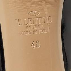 Pre Owned Valentino Black Patent Leather Platform Pumps Size 40