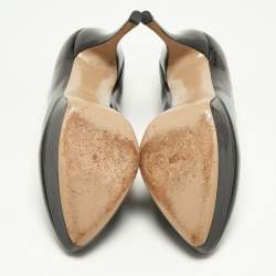 Pre Owned Valentino Black Patent Leather Platform Pumps Size 40