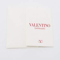 Pre Owned Valentino Cream Leather Roman Stud Flat Slides Size 36