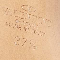 Pre Owned Valentino Black Leather Pointed Toe Pumps Size 37.5