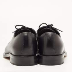 Pre Owned Valentino Black Leather Rockstud Lace Up Derby Size 35.5