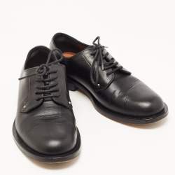 Pre Owned Valentino Black Leather Rockstud Lace Up Derby Size 35.5