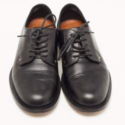 Pre Owned Valentino Black Leather Rockstud Lace Up Derby Size 35.5