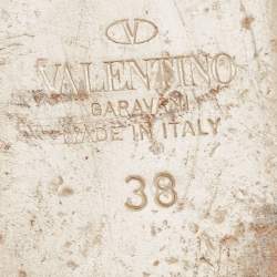 Pre Owned Valentino Burgundy Leather Rockstud  Flat Mules Size 38