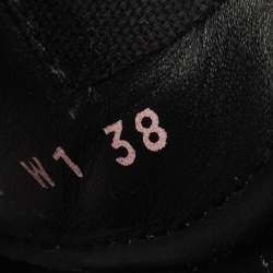 Pre Owned Valentino Black Leather Rockstud Low Top Sneakers Size 38