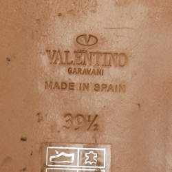 Pre Owned Valentino Black Suede Bow Slide Flats Size 39.5