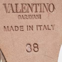 Pre Owned Valentino Transperent PVC  Peep Toe Wedge Sandals Size 38