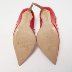 Pre Owned Valentino Red Leather Rockstud Pumps Size 36