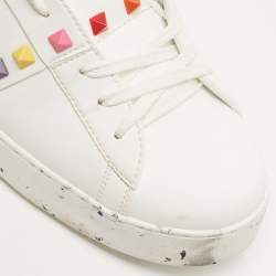 مملوكة مسبقًا Valentino White Leather  Low Top Sneakers Size 40