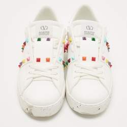 مملوكة مسبقًا Valentino White Leather  Low Top Sneakers Size 40