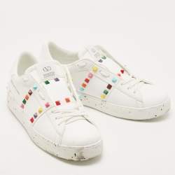 مملوكة مسبقًا Valentino White Leather  Low Top Sneakers Size 40