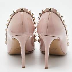 Pre Owned Valentino Pink Patent Leather Rockstud Pumps Size 39