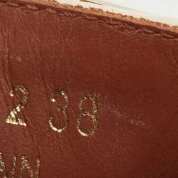 Pre Owned Valentino White Embroidered Leather Ballet Flats Size 38