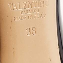 Pre Owned Valentino Black Patent Leather Pointed Toe  Pumps Size 38