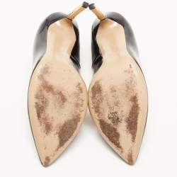 Pre Owned Valentino Black Patent Leather Pointed Toe  Pumps Size 38