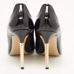Pre Owned Valentino Black Patent Leather Pointed Toe  Pumps Size 38