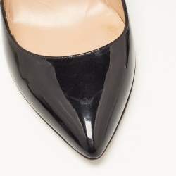 Pre Owned Valentino Black Patent Leather Pointed Toe  Pumps Size 38