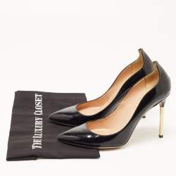 Pre Owned Valentino Black Patent Leather Pointed Toe  Pumps Size 38