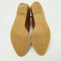 مملوكة مسبقًا Valentino Brown Leather Rockstud Wedge Ankle Boots Size 41