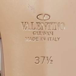 Pre Owned Valentino Dusty Pink Leather Rockstud Ankle Strap Sandals Size 37.5