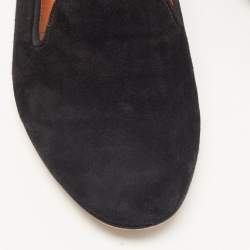 Pre Owned Valentino Black Suede Smoking Slippers Size 38