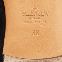 Pre Owned Valentino Black Suede Smoking Slippers Size 38