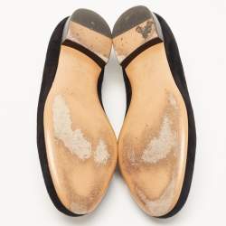 Pre Owned Valentino Black Suede Smoking Slippers Size 38
